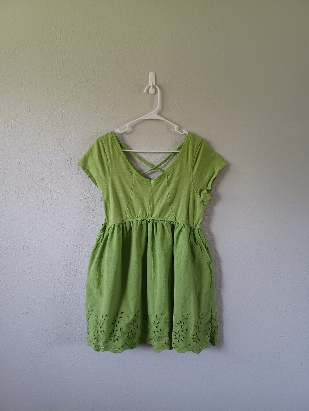 Böhme Aria Eyelet Lace Mini Dress In Green
